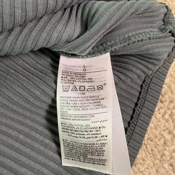 Old Navy Women's Rib-Knit Tank Top Gray Size Large Spaghetti Strap E564 - Picture 3 of 9